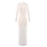 Patterned Sheer Slim-fit Maxi Dress