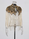 Heavy-duty Beaded Tassel Design Shawl Coat
